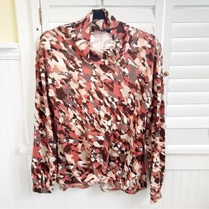 Zac & Rachel NWT Multi Pink Camo Twist Front High Neck Sweater Size Small
